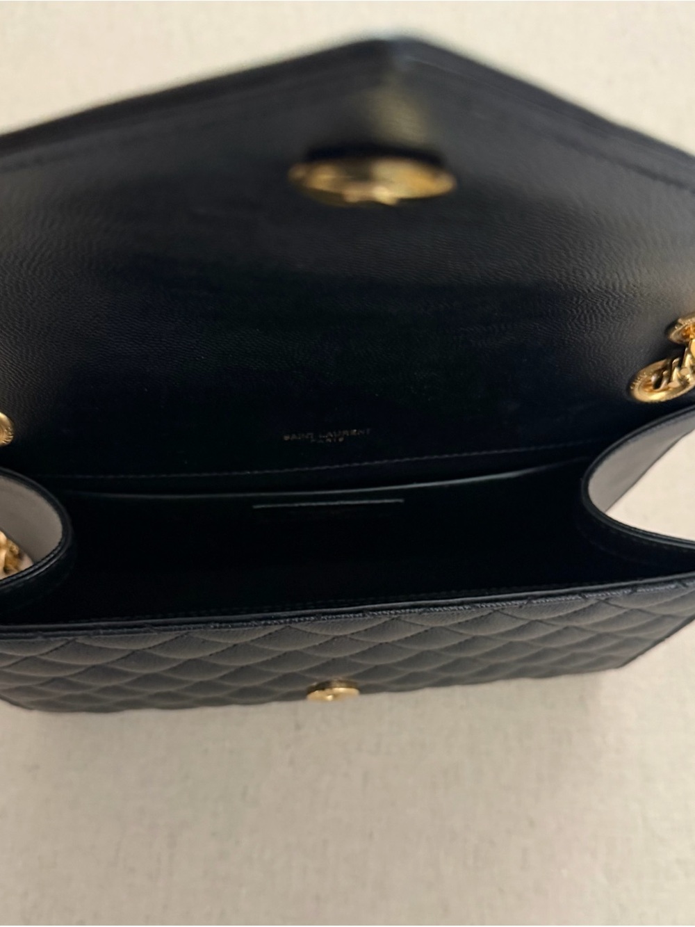 Saint Laurent Black Quilted Leather Shoulder Bag with Gold Hardware - Picture 16 of 16